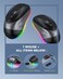PEIOUS Wireless Mouse Jiggler Mouse for Laptop LED Mouse Rechargeable Computer Mice Mouse Mover Undetectable Random Movement with OnOff Button Keeps Computer Awake BlackGrey