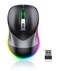 PEIOUS Wireless Mouse Jiggler Mouse for Laptop LED Mouse Rechargeable Computer Mice Mouse Mover Undetectable Random Movement with OnOff Button Keeps Computer Awake BlackGrey