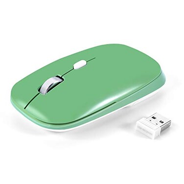 PINKCAT Wireless Mouse 24G Slim Silent Cordless Mouse with USB Receiver 3 Adjustable DPI Portable Optical Wireless Computer Mice for Laptop PC Notebook Computer Desktop Mac Green