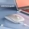 Uciefy Q5 Slim Rechargeable Wireless Mouse 24G Portable Optical Silent Ultra Thin Wireless Computer Mouse with USB Receiver and Type C Adapter Compatible with PC Laptop Notebook Desktop Silver