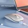 Uciefy Q5 Slim Rechargeable Wireless Mouse 24G Portable Optical Silent Ultra Thin Wireless Computer Mouse with USB Receiver and Type C Adapter Compatible with PC Laptop Notebook Desktop Silver