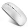 Uciefy Q5 Slim Rechargeable Wireless Mouse 24G Portable Optical Silent Ultra Thin Wireless Computer Mouse with USB Receiver and Type C Adapter Compatible with PC Laptop Notebook Desktop Silver