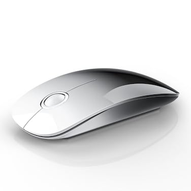 RAPIQUE Bluetooth Wireless Mouse BT51USB Dual Connectivity Quiet Click Low Power and 1600 DPI Portable Cordless Mouse for Laptop MacBook ProAir iPad White to Black
