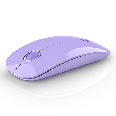 RAPIQUE Wireless Bluetooth Mouse Purple 1600 DPI Long Battery Life Dual Connectivity Quiet Click HighPrecision Optical Tracking Versatile Compatibility