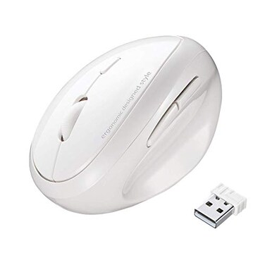 SANWA 24G Wireless Ergonomic Mouse White Vertical Optical Ergo Mouse Small Hands Cordless Mice for Wrist Pain 80012001600 DPI 5 Buttons Compatible Mac Windows PC Desktop