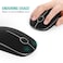 VssoPlor Wireless Mouse 24G Slim Portable Computer Laptop Mouse with Nano Receiver Quiet Silent Optical Mice for Notebook PC Laptop ComputerBlack and Silver