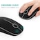 VssoPlor Wireless Mouse 24G Slim Portable Computer Laptop Mouse with Nano Receiver Quiet Silent Optical Mice for Notebook PC Laptop ComputerBlack and Silver