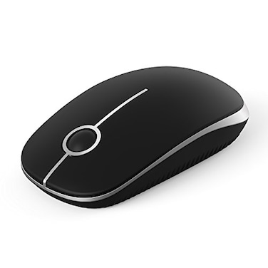 VssoPlor Wireless Mouse 24G Slim Portable Computer Laptop Mouse with Nano Receiver Quiet Silent Optical Mice for Notebook PC Laptop ComputerBlack and Silver