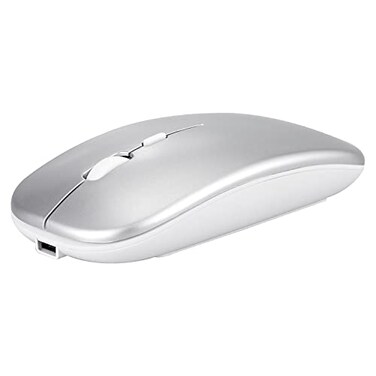 Xukinroy Wireless Bluetooth Mouse for Apple iPad iPhone MacBook Android Samsung Tablet Phone DualMode Rechargeable 24G Portable Computer Mice for Windows Laptop Notebook PC Mac Desktop USB Receiver Si