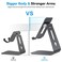 OMOTON Adjustable Tablet Stand for Desk Upgraded Longer Arms for Greater Stability T2 Tablet Holder with Hollow Design for Bigger Sized Phones and Tablets Such as iPad ProAirMini Black
