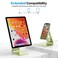 OMOTON Adjustable Tablet Stand for Desk Upgraded Longer Arms for Greater Stability T2 Tablet Holder with Hollow Design for Bigger Sized Phones and Tablets Such as iPad ProAirMini Green