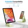 OMOTON Adjustable Tablet Stand for Desk Upgraded Longer Arms for Greater Stability T2 Tablet Holder with Hollow Design for Bigger Sized Phones and Tablets Such as iPad ProAirMini Green