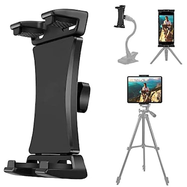 TACOMEGE 47129 Tablet Ball Mount Clip for Gooseneck Stand Large Tablet Clamp for ipad pro 129 Ball Mount