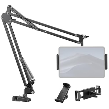 InnoGear Tablet Holder for Bed Overhead Tablet Stand Phone Holder Tablet Mount for Desk 2 Clamps with Swivel Ball Head for iPad Kindle Switch Graphics Tablets 413 Devices