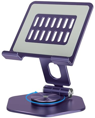 SOJUNER Aluminum Tablet Stand 360 Swivel for 5129in Devices Purple