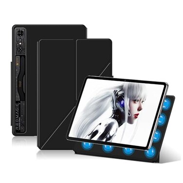 Suttkue for Red Magic Nova Tablet Casehigh qualit Magnetism Shell LightweightTrifold TransformableScratch Resistant Black case for Red Magic Nova 109 inch