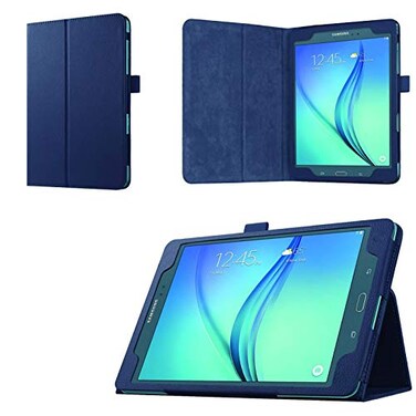 Asng Case for Samsung Galaxy Tab A 97 Folio Case Slim Fit Premium Vegan Leather Cover for Samsung Tab A 97Inch Tablet SMT550 SMP550 with Auto SleepWake Feature Drak Blue