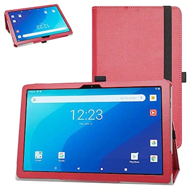 Bige 101 inch Tablet Case 2022 PU Leather Folio 2Folding Stand Cover for Onn 101 inch 2022 Model100071485 Red