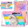 BRAECNstock Kids Case for Samsung Galaxy Tab S10 Lite S10 FE S9 FE S9 S8 S7 5G 109 11 Shockproof Protective Case with Pen Holder Rotating Hand Strap Stand Shoulder Strap Colorful Pink
