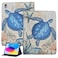 YOYOYX Case for iPad Air 11inch M3 2025 M2 2024 iPad Air 5th4th Generation 109 PU Leather Smart Folding Stand 360 Degree Rotating TPU Cover with Auto SleepWake Sea Turtle