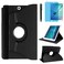 R.SHENGTE Case for Samsung Galaxy Tab A 97 inch 2015 SMT550 T555 SMP550 P555 360 Degree Rotating Stand Case Smart Protective Coverwith Stylus PenScreen Film Black