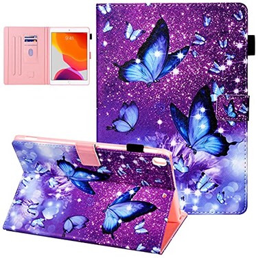 Dteck Case for 105 iPad Air Case 3rd Generation iPad Pro 105 Case 2017 Fold Stand Smart Flip Case PU Leather Protective Cute Cover with Auto Sleep WakeCard Holders Purple Starry Butterfly