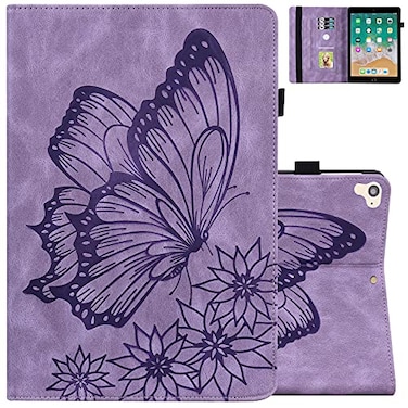 Dteck Case for iPad 97 Inch Auto Sleep Wake Case Flip Stand Leather Classy Cover Butterfly Purple