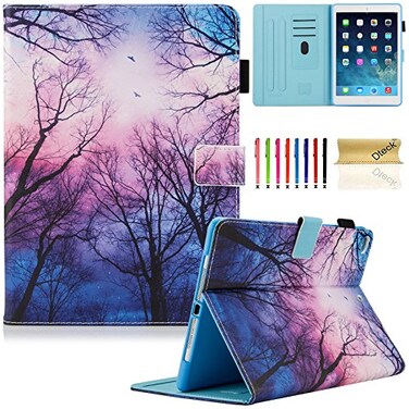 Dteck Case for iPad 97 Inch 2018 2017iPad Air 2 CaseiPad Air Case PU Leather MultiAngle Folio Stand Smart Case with Auto SleepWake Feature for Apple iPad 6th5th GeniPad Air 1 2 Forest Night