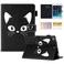Dteck for iPad 97 inch 2018 Case PU Leather Folio Smart Cover with Auto Sleep Wake Multiple Stand Wallet Case for Apple iPad 6th 5th Gen iPad Air 12 Black Cat