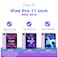 DTTO for iPad Pro 11 inch 4th3rd2nd1st Generation 2022202120202018 Case Smart Slim Trifold Stand Soft TPU Back Cover with Builtin Pencil Holder Also Fit iPad Air 54Purple Marble