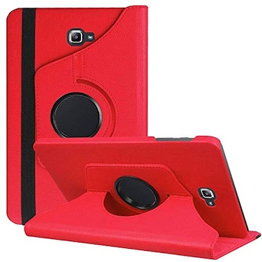 EKVINOR 360 Degree Rotating Case Compatible with Samsung Galaxy Tab A 101 2016 NO S Pen Version Premium PU Leather Stand Cover for Galaxy Tab A 101 inch SMT580SMT585 No Pen Version Red