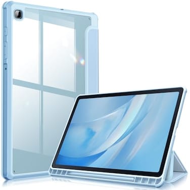 FINTIE Fintie Hybrid Slim Case for Samsung Galaxy Tab S6 Lite 104 Inch 202420222020 with S Pen Holder Shockproof Cover with Clear Transparent Back Shell Blue