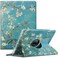FINTIE Fintie Rotating Case for iPad 9th Generation 2021 8th Generation 2020 7th Gen 2019 102 Inch 360 Degree Rotating Stand Cover with Pencil Holder Auto Wake Sleep White Blossom