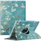 FINTIE Fintie Rotating Case for iPad 9th Generation 2021 8th Generation 2020 7th Gen 2019 102 Inch 360 Degree Rotating Stand Cover with Pencil Holder Auto Wake Sleep White Blossom