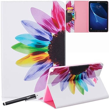 NewShine Galaxy Tab A 101 with S Pen Case Newshine Slim Folding Stand Case with Card Slots Protective Cover for Samsung Galaxy Tab A 101 inch Tablet with S Pen Version SMP580P585 Flower