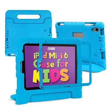 HDE Case for iPad mini 6 Kids Shock Proof Cover with Builtin Screen Protector Handle Stand for iPad 6th Generation Mini 2021 83 Inch Blue