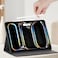HFcoupe Slim Case for iPad Pro 13 inch M4 2024 M5 2025 Embossing Print Book Style iPad Pro 13 Cover with Magnetic Closure Multiple Viewing Angles Elastic Pencil Holder Tan