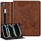 HFcoupe Slim Case for iPad Pro 13 inch M4 2024 M5 2025 Embossing Print Book Style iPad Pro 13 Cover with Magnetic Closure Multiple Viewing Angles Elastic Pencil Holder Tan