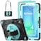 HXCASEAC Heavy Duty Case for Samsung Galaxy Tab S10 Lite S10 FE S9 FE 109 5G S Pen Holder Screen Protector Rotating Hand Strap Fits Samsung S10 LiteS10 FES9 FE Tablet Case Light Blue