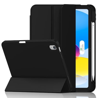 iMieet Case for iPad A16iPad 10th Generation 11Inch 2025109 Inch 2022 Trifold Stand Smart Cover with Pencil Holder and Soft TPU Back Supports Touch IDBlack