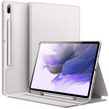 JETech Case for Samsung Galaxy Tab S8 Plus 2022 S7 FE 2021 S7 Plus 2020 124Inch with S Pen Holder Slim Folio Stand Protective Tablet Cover MultiAngle Viewing Silver