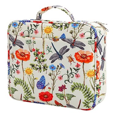Lbxgap MultiFunctional Zipper Pencil ipad case with Handle and Zippered Pocket Carrying Protective Bag with Bookmark and Book Fixing Straps for Travel Office