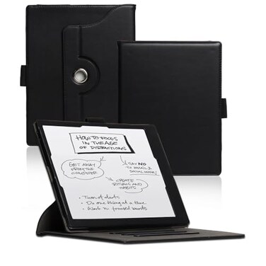 MINGFENG Mingfeng Case Compatible with Fro Remarkable 2 Paper Tablet Lightweight and Hard Back Shell Protective Book Folio Cover with Builtin Pen Holder 360 Degree Rotation for 103 2020 Released Black