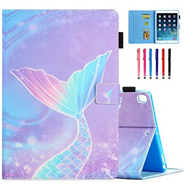 MonsDirect Case for iPad 9th Generation 102 inch 2021 for iPad 8th 7th Generation 2020 2019 Smart Sleep Wake Case with Stand Protective Cover for iPad 102 inch Mermaid