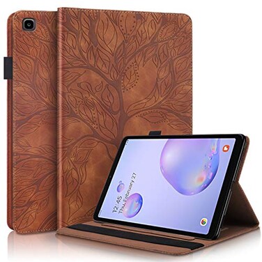 Pefcase Case for Samsung Galaxy Tab A 84 2020 SMT307 PU Leather Folio Stand Cover Protective Shell Lightweight with Pencil Holder Card Pocket Elastic Belt for Galaxy Tab A 84 Tablet 2020 Brown