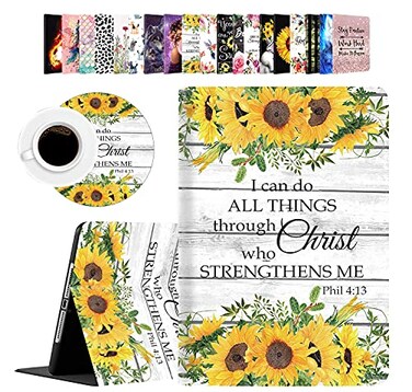 Som Lam Philippians 413 Christian Quotes Bible Scripture Inspirational Floral iPad 97 Case iPad Air Case with Coasters Set