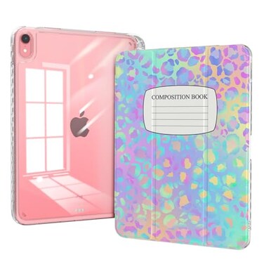 Piznernico Trifold Case for iPad 11th Generation A16 Chip 2025 Slim iPad 10th Generation Case A14 109 2022 Lightweight Shockproof Clear Transparent Back Cover Composition Book