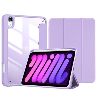 ProCase Smart Case for iPad mini 7thA17 Pro 2024 Mini 6th Generation 83 2021 Protective Cover with Pencil Holder for iPad mini 7 6 83 Inch A2993 A2995 A2567 A2568 A2569 Purple