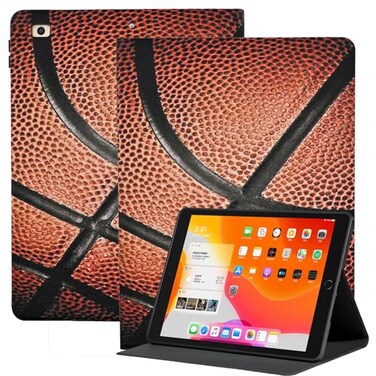 YOYOYX Rotating Case for iPad 102 inch 9th 8th 7th Generation 202120202019 Release Builtin Pencil Holder 360 Degree Rotating PU Leather Stand Cover Auto WakeSleep Basketball