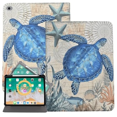 YHB Rotating Case for iPad 9th8th7th Generation 102 Inch 202120202019 Ocean Theme Premium PU Leather Folio Stand Cover with Pencil Holder Auto WakeSleep Sea Turtle